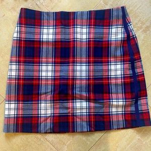 Vineyard Vines Red and Blue Plaid A-Line Skirt